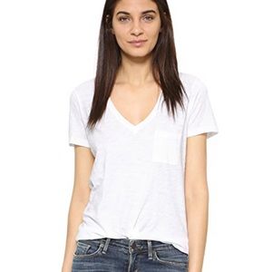 Madewell Whisper Cotton V-Neck Pocket Tee in White